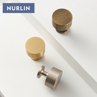 Poignées de meuble Nurlin en laiton massif, style Art Déco, lignes verticales, barres en T, pour armoires et tiroirs, couleur or, nickel, bronze antique