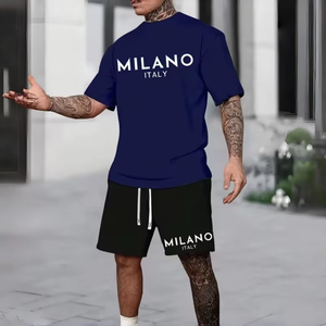 Conjunto Deportivo Informal de Verano Unisex de 2 Piezas, Camiseta de Manga Corta y Pantalones Cortos, Ropa Urbana - Product Image 4