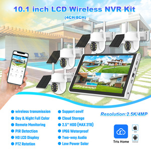 4MP 4CH <b>Wireless</b> Solar <b>Camera</b> Wifi Kit NVR With 10" LCD Monitor 3MP WIFI PTZ <b>Camera</b> Kit IP Network CCTV Security <b>System</b> - Product Image 2
