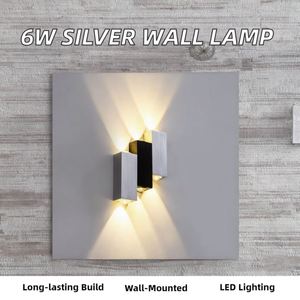 6W <b>Silver</b> Decorative LED Stair Wall <b>Lamp</b> Aluminum Base Home Nightlight with Fancy Lights - Product Image 2