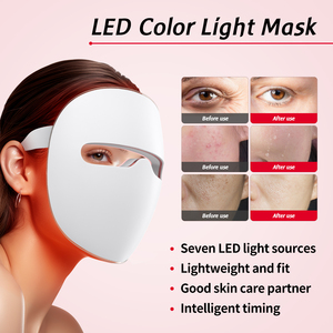 Masker terapi lampu merah LED kelas medis nirkabel, 7 warna inframerah wajah untuk wajah hidung AS untuk klinik Spas Reseller ramah - Product Image 4