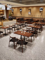 Ensemble de salle à manger commercial moderne en bois massif avec banquette, table et chaises pour restaurant, café, hôtel, centre commercial, bistrot, restauration