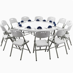 1.8 moderno semplice tavolo da pranzo pieghevole in plastica multiuso per la casa all'aperto per piccoli appartamenti legno-pannello mobili da esterno - Product Image 1