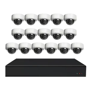 Kamera Ip Keamanan Rumah POE Sistem CCTV 16 Kanal, Kamera Ip 5MP Audio NVR Sistem Kamera Keamanan IP66 Set Video Pengawasan