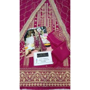 Robe pakistanaise tendance, costume ethnique en soie, robe Salwar Kameez droite de créateur, très vendue - Product Image 6