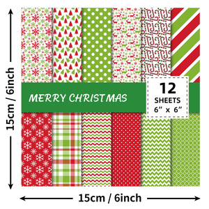 Lot de 12 feuilles de <span class=keywords><strong>papier</strong></span> de fond coloré pour carterie, matériel de scrapbooking et de création de cartes, thème Noël, très demandé - Product Image 6