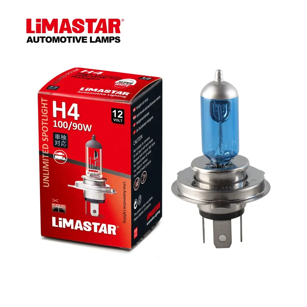 Limastar H4 12V 130/100W P43t Super White Automobile Lamp Halogen Headlight