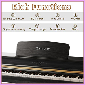 Digital Piano 88-<b>Key</b> Hammer Action Upright Piano Keyboard with Multifunction Features <b>USB</b>/MIDI Interface Case - Product Image 2