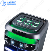 Speaker pesta Karaoke nirkabel suara Bass Surround, Subwoofer besar 12 inci 100W ganda