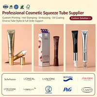 Tube de crème de massage électrique pour les yeux cosmétique personnalisé de 20ml 20g emballage avec tête applicatrice métallique en alliage de zinc de massage vibrant