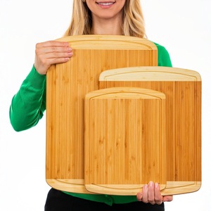 Juego de tablas de cortar de bambú rectangulares, antibacterianas, no tóxicas y duraderas para uso en la cocina del hogar. - Product Image 1