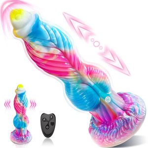 Phoenix <span class=keywords><strong>Monster</strong></span> <span class=keywords><strong>Vibrator</strong></span> masturbasi bentuk aneh Plug Anal mainan seks untuk pria dan wanita dengan 7 mode getaran dan dorong - Product Image 1