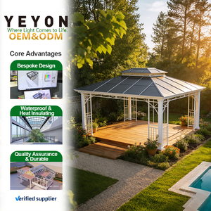 Gazebo de Doble Techo Yeyon 2026 OEM, Estructura de Aluminio Blanco, Pérgola Moderna, Invernadero Residencial, Casa de Vidrio para Exteriores, Personalizable - Product Image 1