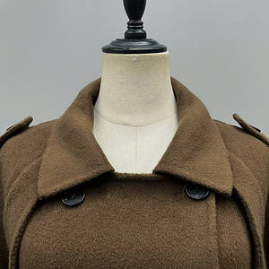 أفضل بائع مزدوج الوجه معطف خندق حزام من الصوف البني للسيدات نمط طويل معطف النساء - Product Image 4