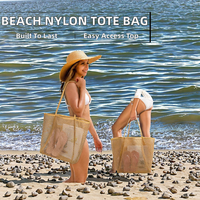 Sacs fourre-tout décontractés en nylon pour femmes, à ouverture facile, avec compartiment en filet pour la piscine, idéaux pour les vacances d'été et de printemps