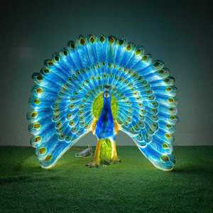 等身大屋外パーク & ガーデンLEDライト彫刻象パンダアルパカグラスファイバー像動物園装飾用樹脂工芸品 - Product Image 1