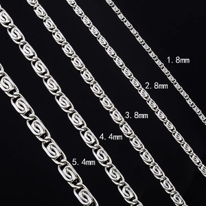 Collier chaîne à maillons en forme de trombone en acier inoxydable 1,5 mm 2 mm pour femmes et hommes, couleur argent, bijoux créatifs style hip-hop - Product Image 2