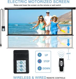Schermo proiettore motorizzato da 150 pollici 60 72 84 92 100 120 4:3 16:9 schermo di proiezione a discesa elettrico con telecomando - Product Image 2