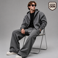 Ensemble sweat à capuche et pantalon de survêtement personnalisé, grammage lourd 500 GSM, en Polyester/Viscose/Spandex, coupe ample et décontractée, pour marques de streetwear