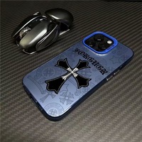 Coque de téléphone rigide tendance à motif croisé pour iPhone XR XS 13 14 15 16 17 Pro Max – Étui de protection pour téléphone portable