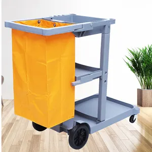 Hotel Hospital Mall Rooms Plastic Cleaning Tool Janitorial Cart Housekeeping Trolley