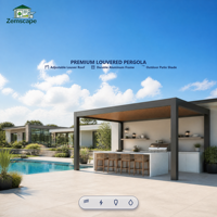 Pergola bioclimatique motorisée à lames orientables en aluminium pliable de qualité supérieure pour jardin extérieur, patio, abri de voiture