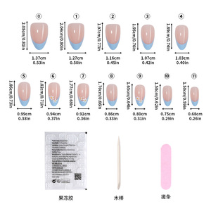 Nouvelles Faux <span class=keywords><strong>Ongles</strong></span> à Presser 24 pièces en Gros, French Coloré à Motifs Floraux, Acrylique de Haute Qualité, Couverture Complète, Forme Amande - Product Image 4