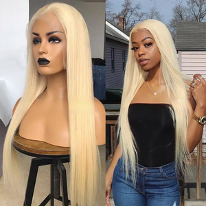 10A 13*4 #   Parrucca Frontale in Pizzo Biondo 613, <span class=keywords><strong>Capelli</strong></span> Umani <span class=keywords><strong>Veri</strong></span> Lunghi e Lisci per Donne - Product Image 2