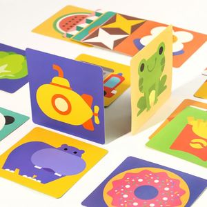 Stimulations visuelles pour nouveau-nés, développement sensoriel du cerveau, cartes mémoire contrastées noir et blanc, cartes mémoire colorées pour bébés - Product Image 4