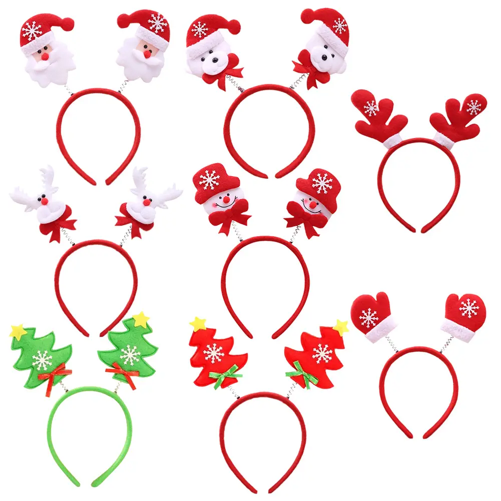 Christmas party supplies christmas hair accessories Santa Claus tree design hair bow for christmas party decorations