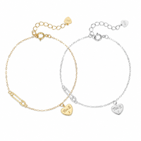 Bracelet SPJ tendance en argent sterling 925 avec initiale en forme de cœur, chaîne à maillons trombone, design unique, bijou pour femme