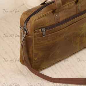 Bolsos Cruzados de Cuero Genuino 100% de Diseño Vintage, Bolsos de Mensajero para Hombre, Bolsos de Oficina para Portátil, Maletines de Cuero de Grano Completo OEM - Product Image 2