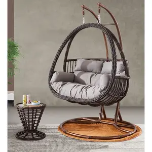 Chaise de panier suspendu balançoire extérieure Nid d'oiseau chaise en rotin domestique berceau paresseux double chaise suspendue