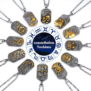 Collier pendentif Sagittaire 12 <span class=keywords><strong>Horoscope</strong></span> de haute qualité Style tendance en acier inoxydable fin <span class=keywords><strong>pour</strong></span> fiançailles et mariage - Product Image 2