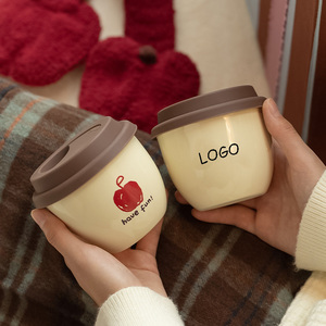 Custom Ceramic Travel Mug with Silicone Lid No Handle Coffee Cup - Product Image 2