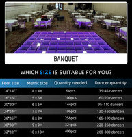 Piste de danse Infinity illuminée sans fil DMX à LED, panneau de sol de danse magnétique en verre 3D effet miroir pour mariage