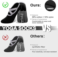 Chaussettes de yoga Pilates pour femmes-Chaussettes antidérapantes pour yoga, barre, hôpital, pieds nus, fitness, entraînement