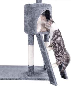 138Cm <span class=keywords><strong>Cat</strong></span> <span class=keywords><strong>Scratch</strong></span> Berichten Multi-Level Stabiele Kat Klimmen Toren Kat Activiteit Bomen Met Ladder, indoor Pet Activiteit Meubels Spelen - Product Image 4
