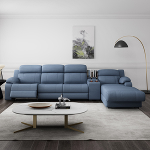 Sofá Moderno de Piel de Vacuno de Primera Capa, Multifuncional, en Forma de L, Reclinable, Modelo 6882-42, para Sala de Estar - Product Image 2