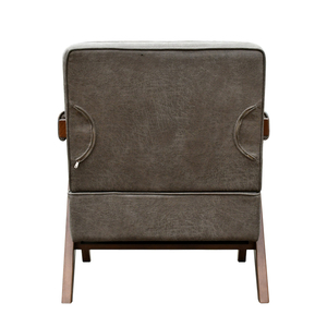 <span class=keywords><strong>Fauteuil</strong></span> en bois massif de style moderne avec revêtement en cuir PU pour salon - Product Image 3