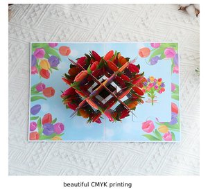 Creative <b>Gift</b> for Wife Girlfriend <b>Mother</b> <b>Birthday</b> Card Get Well Thank You Anniversary Paper 3D Flower Pop Card UV Printed Matte - Product Image 6