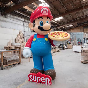 Decoración para el Hogar al por Mayor, Artesanía de Resina de Fibra de Vidrio, Estatua de <span class=keywords><strong>Mario</strong></span> Bros de Tamaño Real con Pizza, Figura de Anime, Escultura para Decoración - Product Image 6