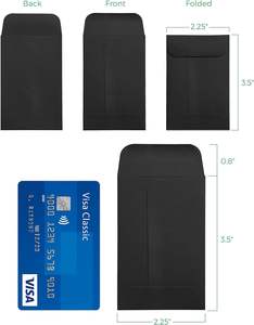 150gsm 2-1/4 X3-1/2 Plain Black <strong>Envelope</strong> Black Small <strong>Envelope</strong> Packaging <strong>Mini</strong> <strong>Envelope</strong> With Gummed for Home Garden Office Use - Product Image 2