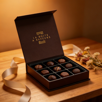 Boîtes rigides magnétiques de luxe, nouveau design, pour bonbons, emballage artisanal, chocolat, logo personnalisé, insert en PVC avec dorure à chaud, dorure à chaud