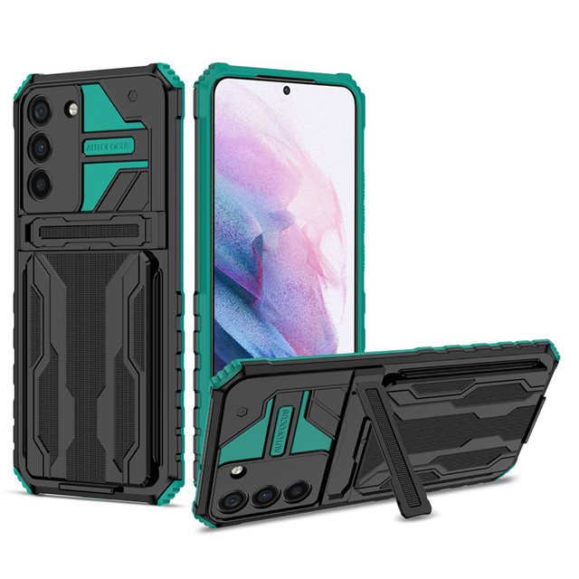 Hot Armor Kickstand Card Bag Cell Phone Case with Holder Mobile Phone Case for Samsung galaxy S22 S21 S20 Plus ultra Phone case