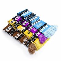 Écharpe carrée d'hiver en acrylique tricoté jacquard personnalisée avec logo imprimé sur mesure pour les supporters de club de football - Style homme