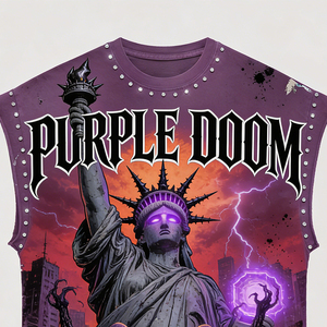 T-shirt da uomo personalizzata vintage stile streetwear senza maniche, in cotone pesante 100%, con stampa DTG effetto distressed e strass, vestibilità ampia - Product Image 2