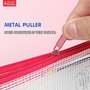 Tùy chỉnh in PVC văn phòng thư mục Dây kéo tập tin túi lưới với nhiều màu A4 mẫu túi cho các trường học sử dụng nhiều màu tùy chọn - Product Image 4