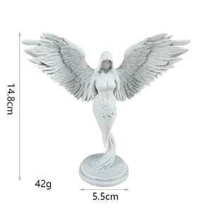 Scultura in Resina di Angelo 14,8cm, Decorazione per la Casa, Figura Artistica, Regalo Artigianale - Product Image 1