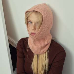 Pasamontañas de punto de mezcla de lana clásica para mujer Otoño/Invierno pulóver sombrero de lana - Product Image 1